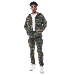 Printed Utility Windbreaker Jacket