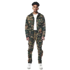 Printed Utility Windbreaker Jacket