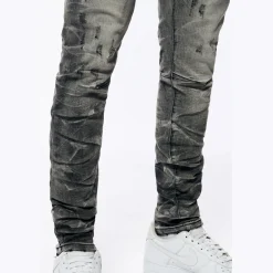 Rip & Repaired Lightning Washed Denim Jeans
