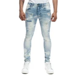 Rip & Repaired Lightning Washed Denim Jeans