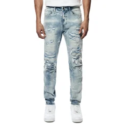 Rip & Repaired Lightning Washed Denim Jeans