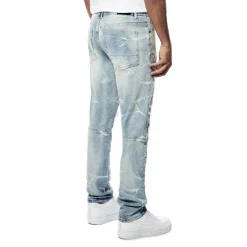 Rip & Repaired Lightning Washed Denim Jeans