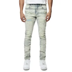 Rip & Repaired Lightning Washed Denim Jeans