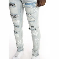 Rip And Repair Fashion Jeans