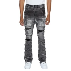Stacked Utility Denim Jeans