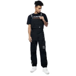 Tonal Color Block Windbreaker Utility Overalls