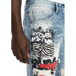 Twill Applique Fashion Denim Short