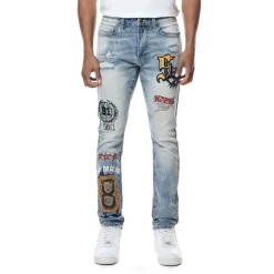 Varsity Slim Tapered Denim Jeans